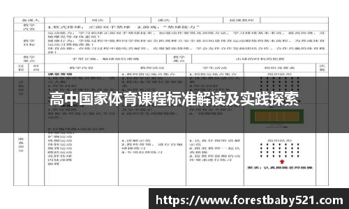高中国家体育课程标准解读及实践探索